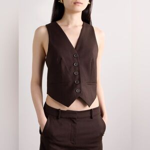 SIMKHAI ‘Deb’ Wool Vest | Espresso | Size 6